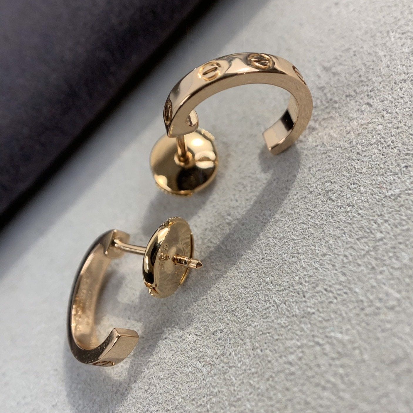 [Star Jewelry]LOVE EARRINGS 2.65MM PINK GOLD