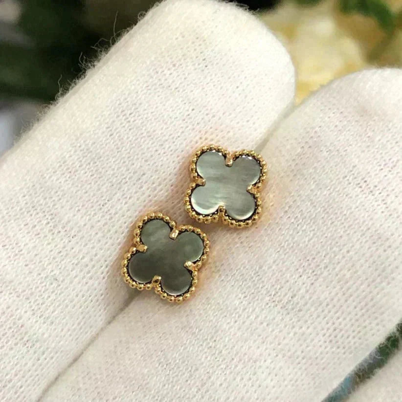 [Star Jewelry]CLOVER MINI 9.5MM GRAY MOP EARRINGS