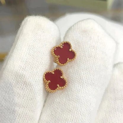 [Star Jewelry]CLOVER MINI 9.5MM CARNELIAN EARRINGS