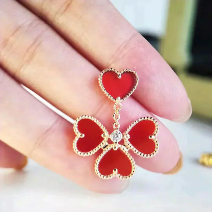 [Star Jewelry]SWEET CLOVER CARNELIAN EARRINGS