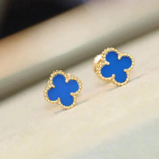 [Star Jewelry]CLOVER MINI 9.5MM TURQUOISE EARRINGS