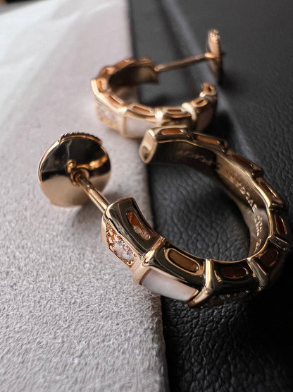[Star Jewelry]SERPENTI MOP PINK GOLD EARRINGS