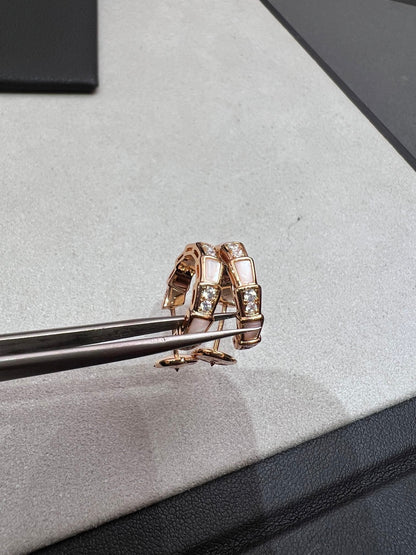 [Star Jewelry]SERPENTI MOP PINK GOLD EARRINGS