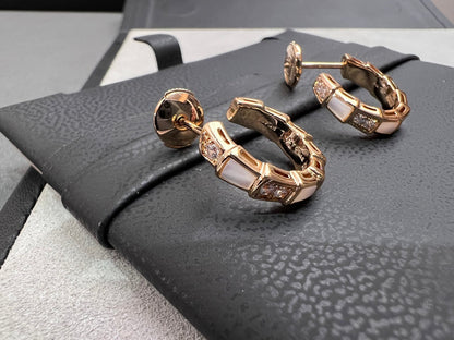 [Star Jewelry]SERPENTI MOP PINK GOLD EARRINGS