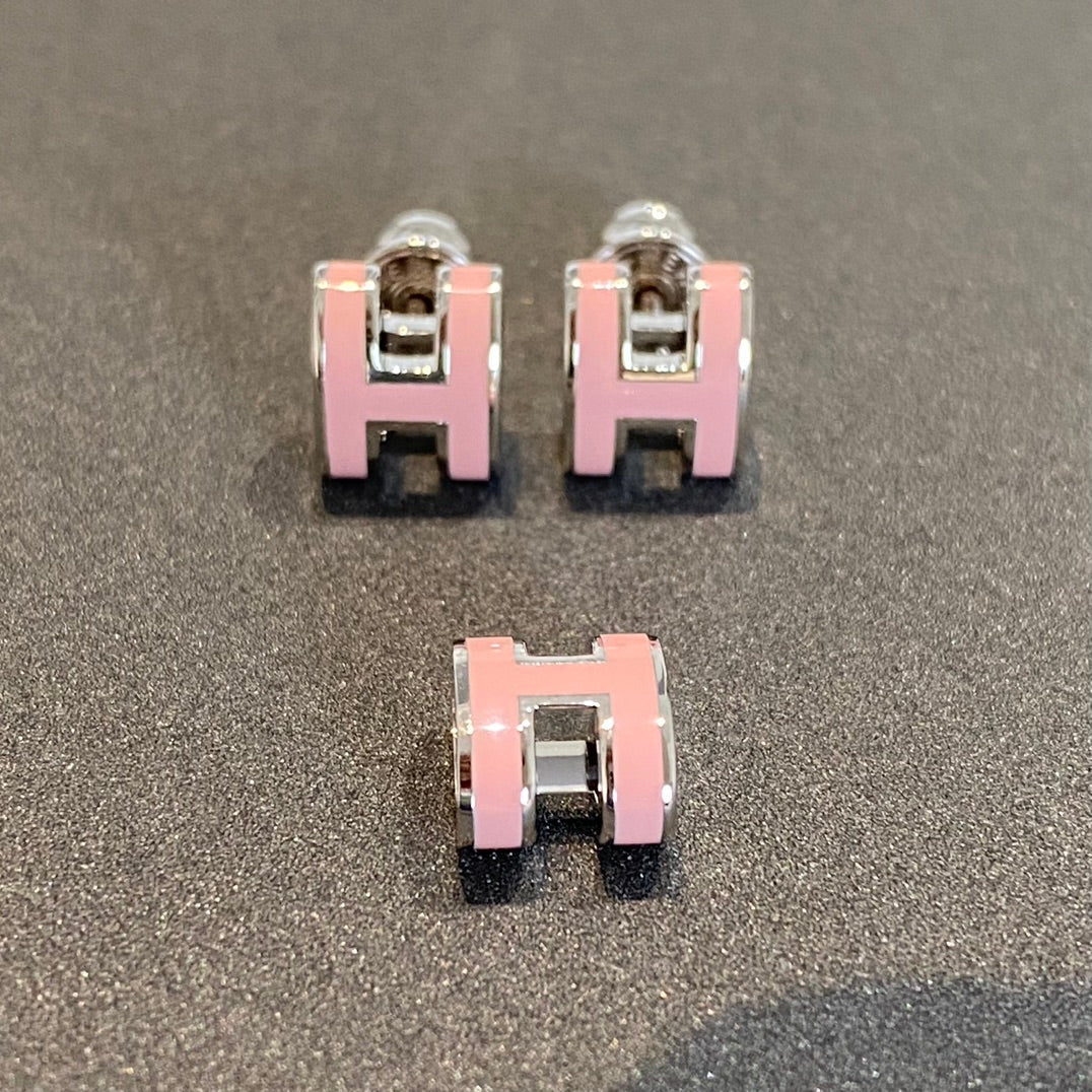[Star Jewelry]MINI POP H SILVER EARRINGS PINK