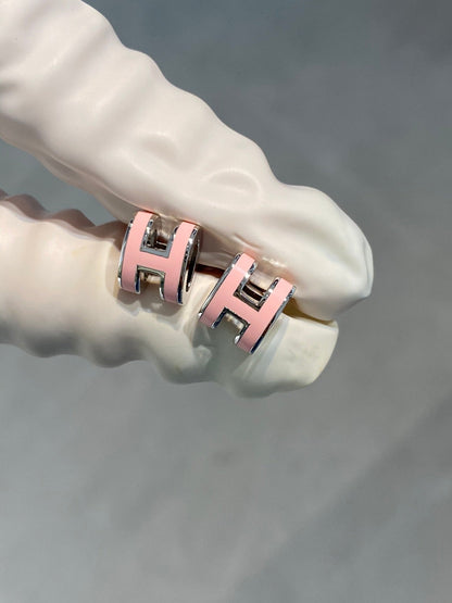 [Star Jewelry]MINI POP H SILVER EARRINGS PINK