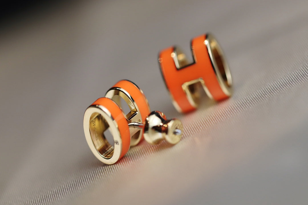 [Star Jewelry]MINI POP H EARRINGS ORANGE