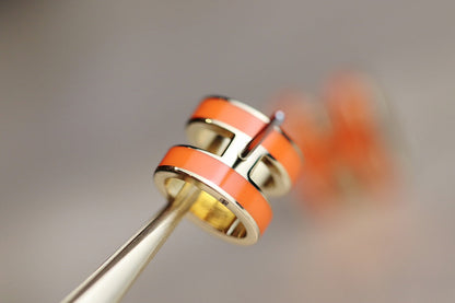 [Star Jewelry]MINI POP H EARRINGS ORANGE