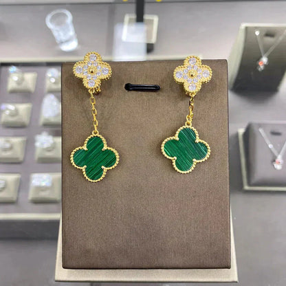 [Star Jewelry]CLOVER  2 MOTIFS  DIAMOND  EARRINGS (MULTIPLE CHOICESç´