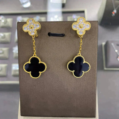 [Star Jewelry]CLOVER  2 MOTIFS  DIAMOND  EARRINGS (MULTIPLE CHOICESç´