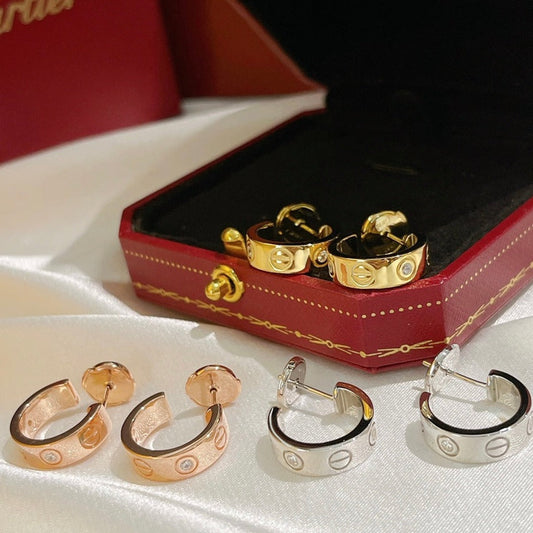 [Star Jewelry]LOVE EARRINGS 5.7MM 2 DIAMONDS