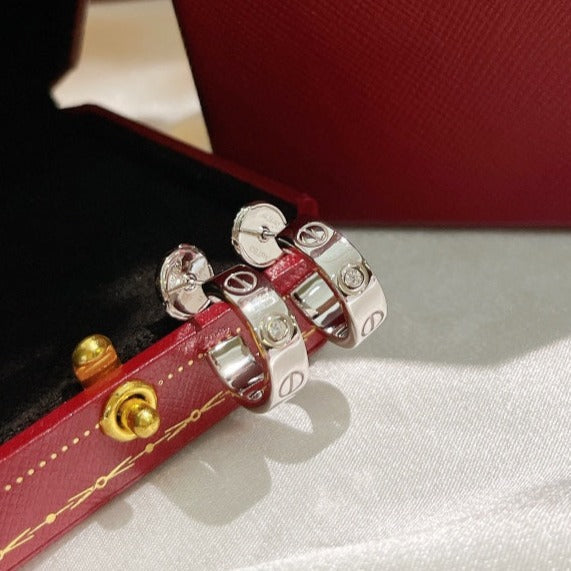 [Star Jewelry]LOVE EARRINGS 5.7MM 2 DIAMONDS