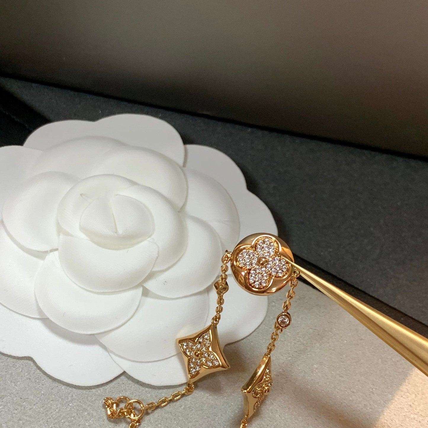 [Star Jewelry]STAR AND SUN 4 MOTIFS GOLD DIAMONDS BRACELET