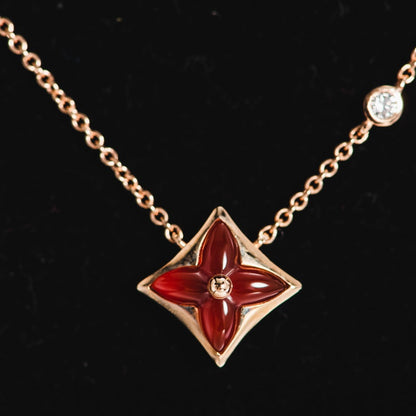 [Star Jewelry]STAR NECKLACE PINK GOLD 1 DIAMOND