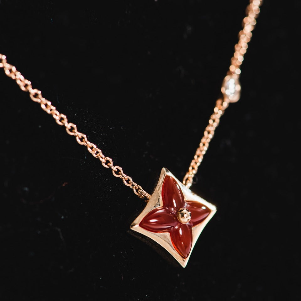 [Star Jewelry]STAR NECKLACE PINK GOLD 1 DIAMOND