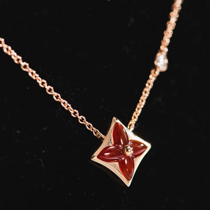 [Star Jewelry]STAR NECKLACE PINK GOLD 1 DIAMOND