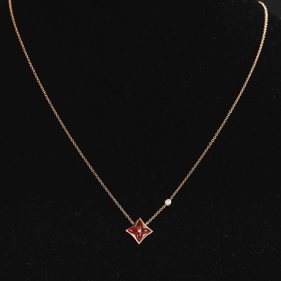 [Star Jewelry]STAR NECKLACE PINK GOLD 1 DIAMOND