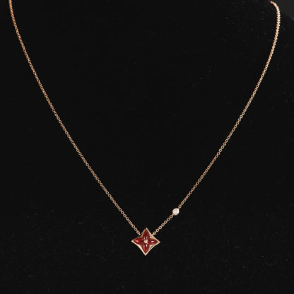 [Star Jewelry]STAR NECKLACE PINK GOLD 1 DIAMOND