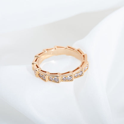 [Star Jewelry]SERPENTI RING PINK GOLD DIAMOND PAVED 3MM