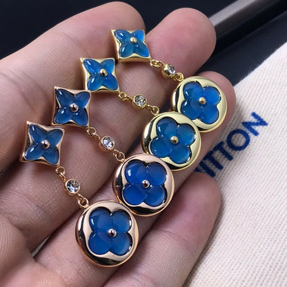 [Star Jewelry]STAR AND SUN AGATE DIAMOND EARRINGS