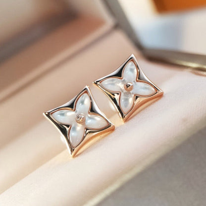 [Star Jewelry]STAR MOP PINK GOLD EARRINGS