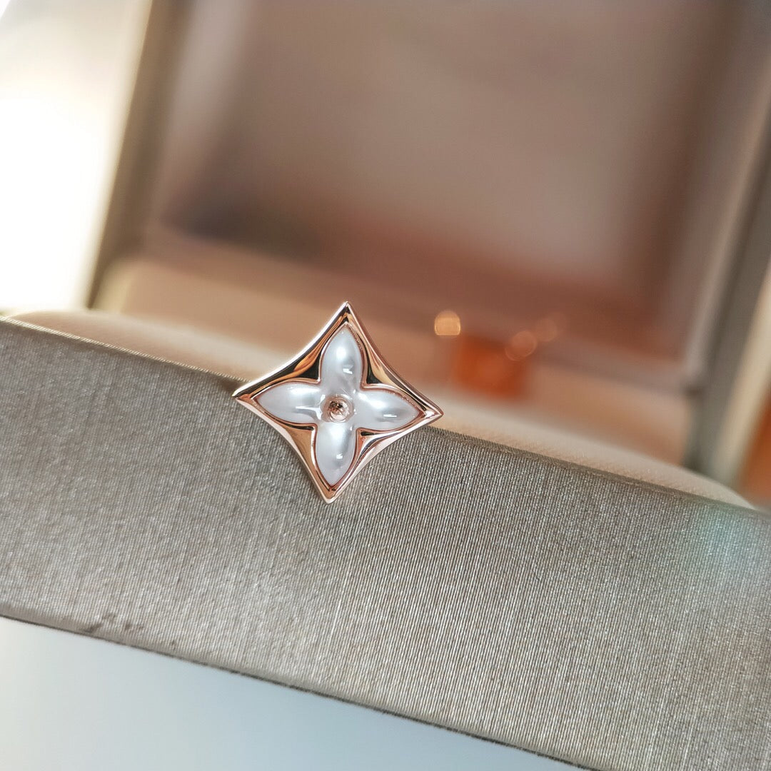 [Star Jewelry]STAR MOP PINK GOLD EARRINGS