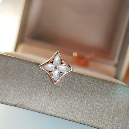 [Star Jewelry]STAR MOP PINK GOLD EARRINGS