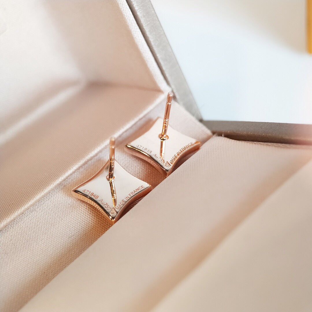 [Star Jewelry]STAR MOP PINK GOLD EARRINGS