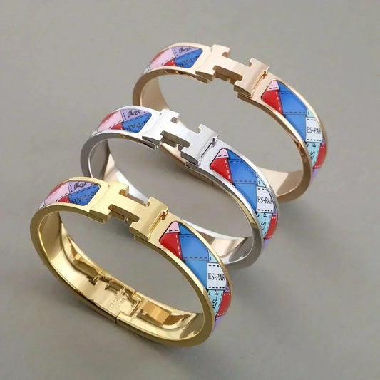 [Star Jewelry]H BRACELET DOTTED BORDER 12MM