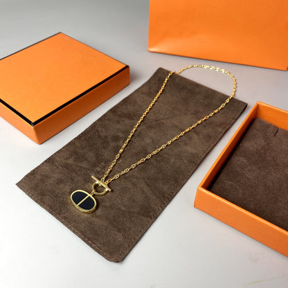 [Star Jewelry]CHAINE VERSO BLACK CERAMIC NECKLACE
