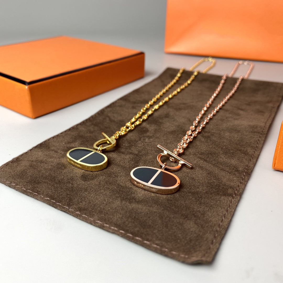 [Star Jewelry]CHAINE VERSO BLACK CERAMIC NECKLACE