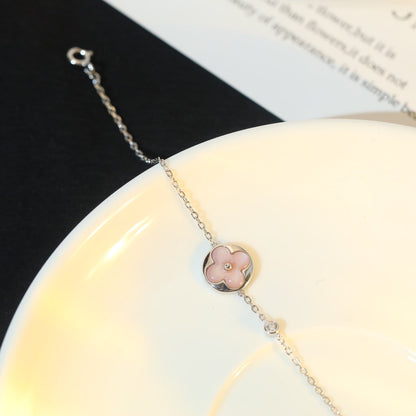 [Star Jewelry]SUN MOTIF PINK MOP SILVER BRACELET