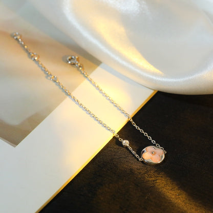 [Star Jewelry]SUN MOTIF PINK MOP SILVER BRACELET