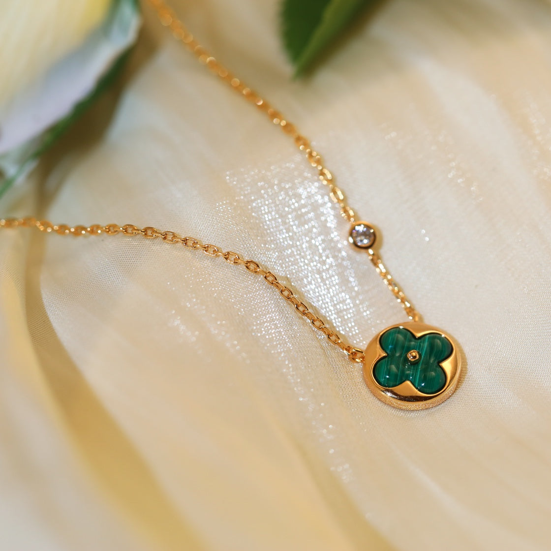 [Star Jewelry]SUN PEDANT PINK GOLD 1 DIAMOND NECKLACE