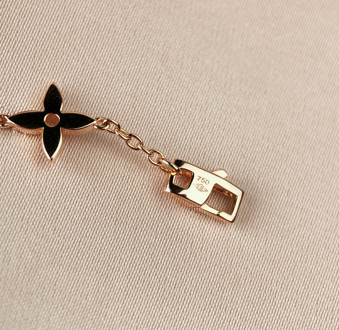 [Star Jewelry]STAR AND SUN 7 MOTIFS GOLD BRACELET