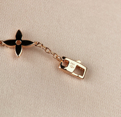 [Star Jewelry]STAR AND SUN 7 MOTIFS GOLD BRACELET
