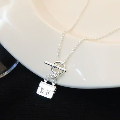 [Star Jewelry]POP H PEDANT SILVER NECKLACE