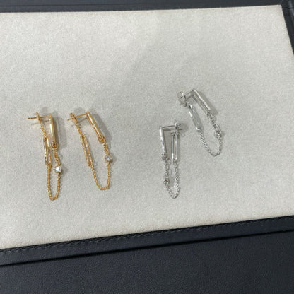 [Star Jewelry]CHAINE CHAOS DIAMOND DROP EARRINGS