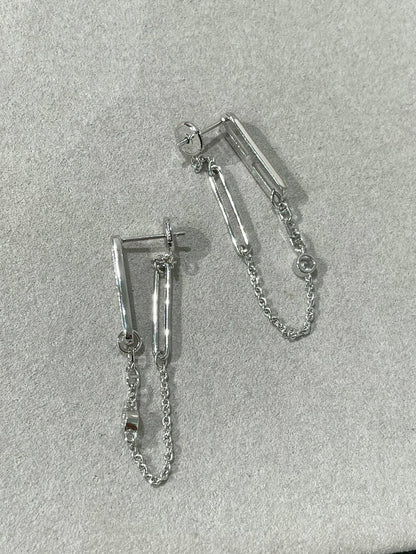 [Star Jewelry]CHAINE CHAOS DIAMOND DROP EARRINGS