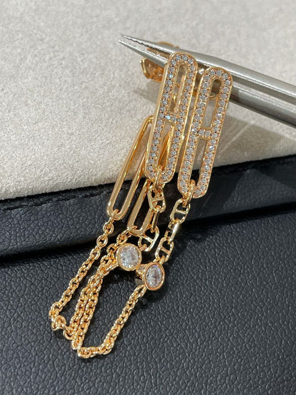 [Star Jewelry]CHAINE CHAOS DIAMOND DROP EARRINGS