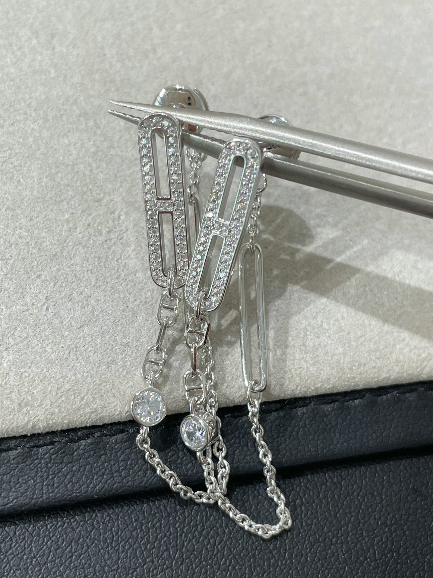 [Star Jewelry]CHAINE CHAOS DIAMOND DROP EARRINGS