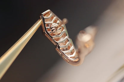 [Star Jewelry]SERPENT PINK GOLD DIAMOND EARRINGS