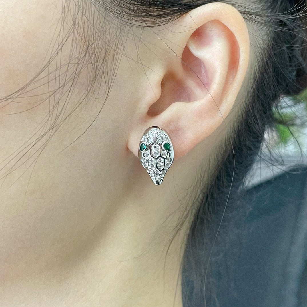 [Star Jewelry]SERPENT DIAMOND STUD EARRINGS
