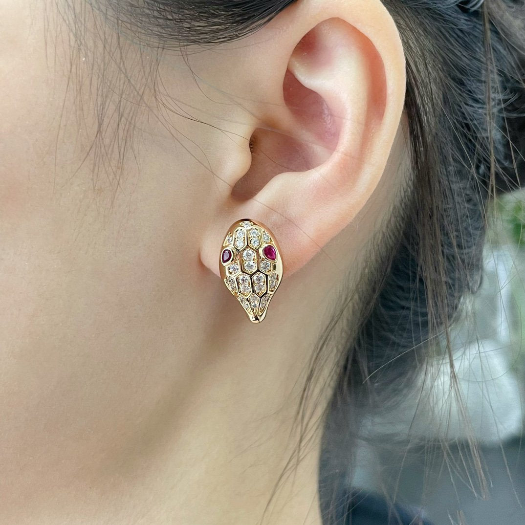 [Star Jewelry]SERPENT DIAMOND STUD EARRINGS