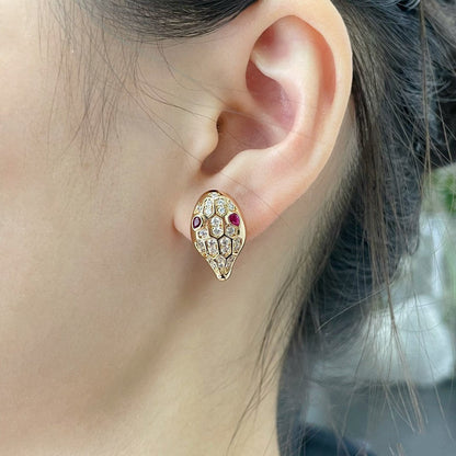 [Star Jewelry]SERPENT DIAMOND STUD EARRINGS