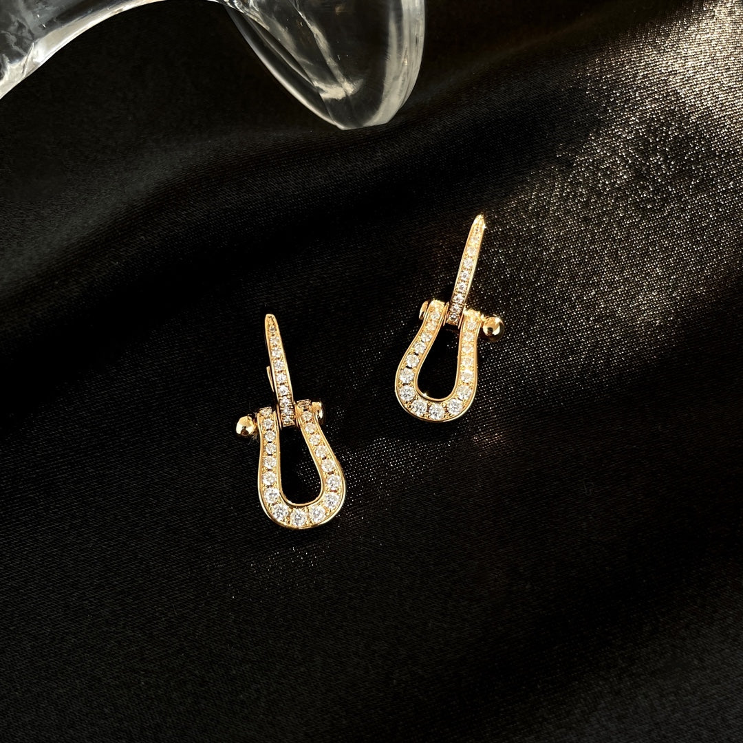 [Star Jewelry]FORCE 10 FULL DIAMOND DROP EARRINGS MEDIUM MODEL