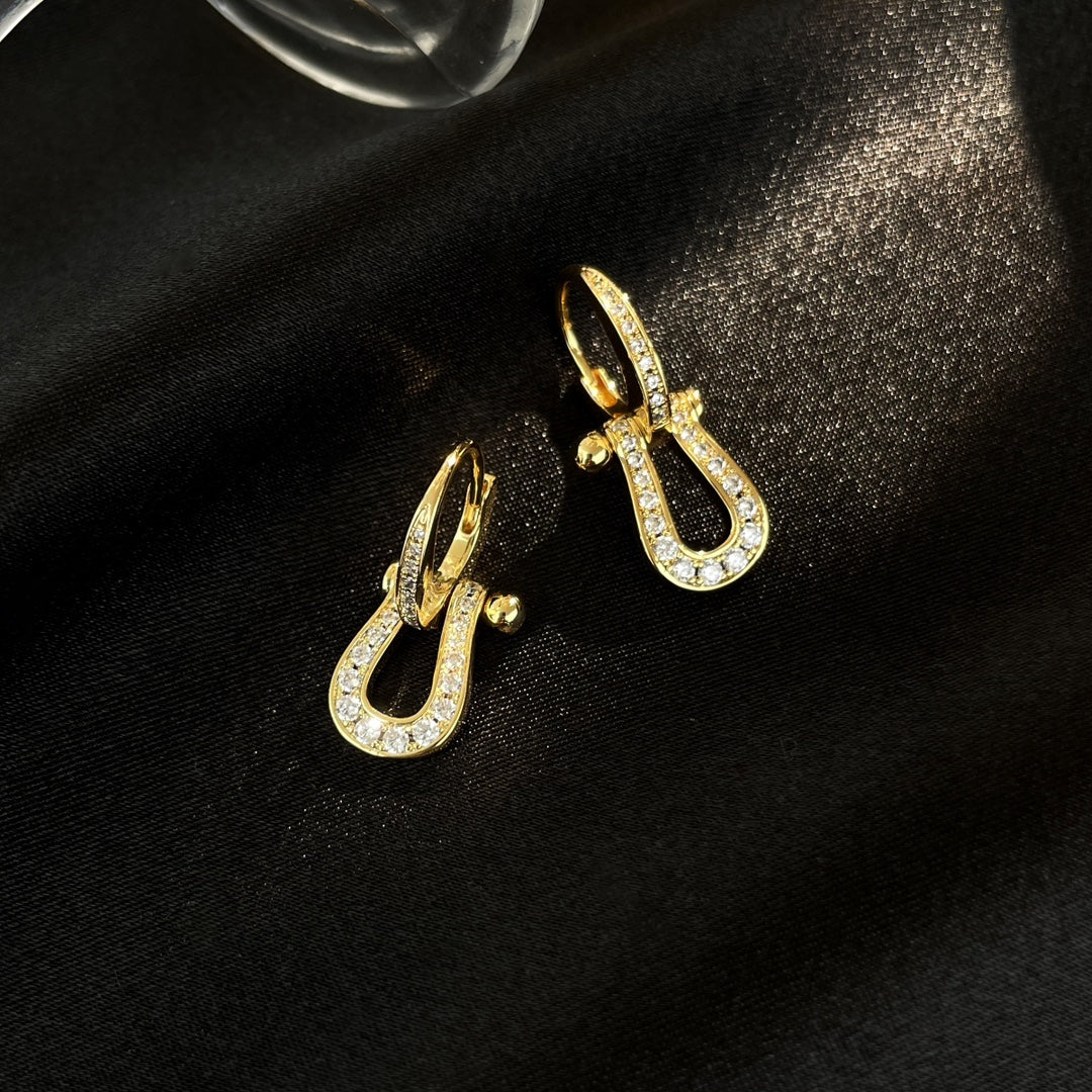 [Star Jewelry]FORCE 10 FULL DIAMOND DROP EARRINGS MEDIUM MODEL