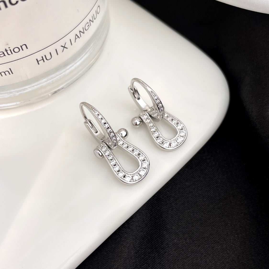 [Star Jewelry]FORCE 10 FULL DIAMOND DROP EARRINGS MEDIUM MODEL