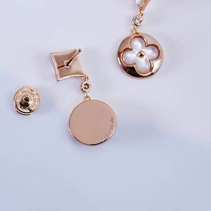[Star Jewelry]STAR AND SUN PINK GOLD MOP DROP EARRINGS