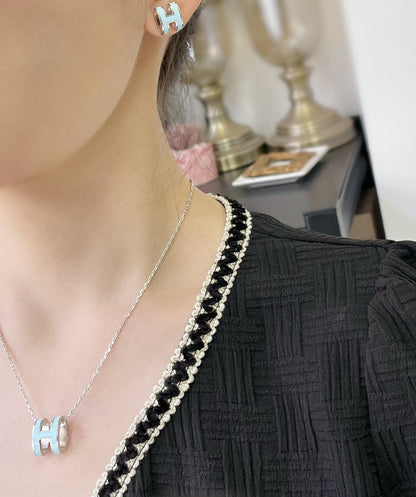 [Star Jewelry]POP H SKY BLUE STUD EARRINGS